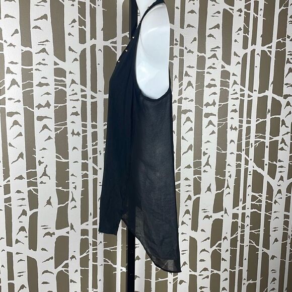 Express Black Studded Sheer Back High Low Tank Top sz S - Picture 4 of 7